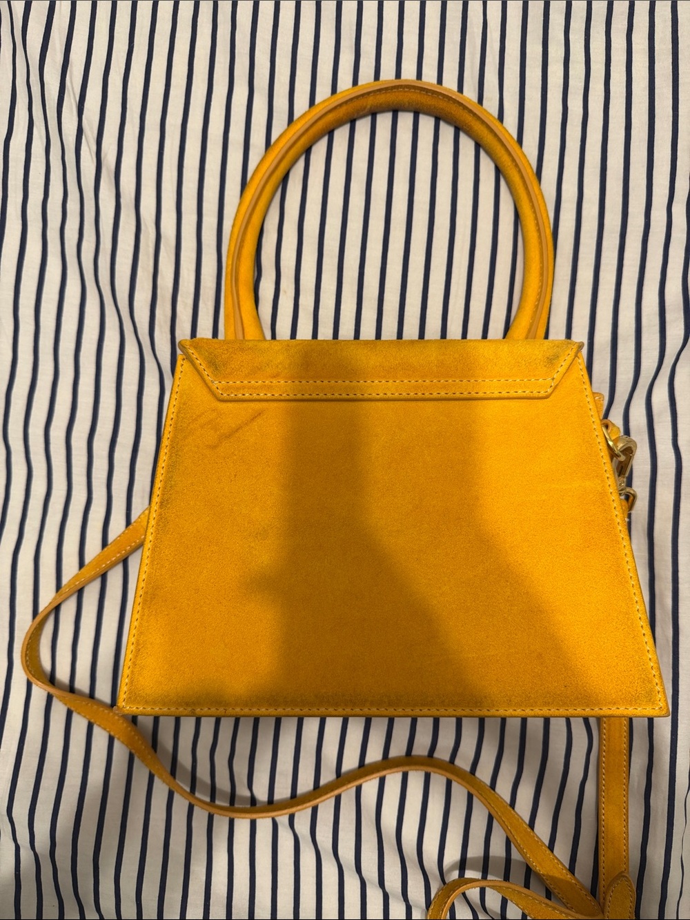 Jacquemus Orange La Montagne Le Grand Chiquito Suede Top-Handle Satchel - Picture 7 of 7